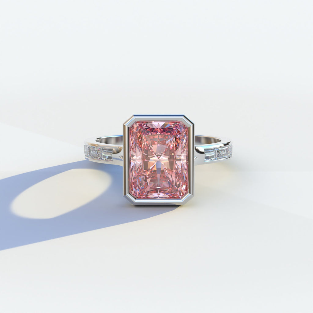 Olympia: The Fancy Intense Pink Radiant Cut Engagement Ring That Redefines Romance