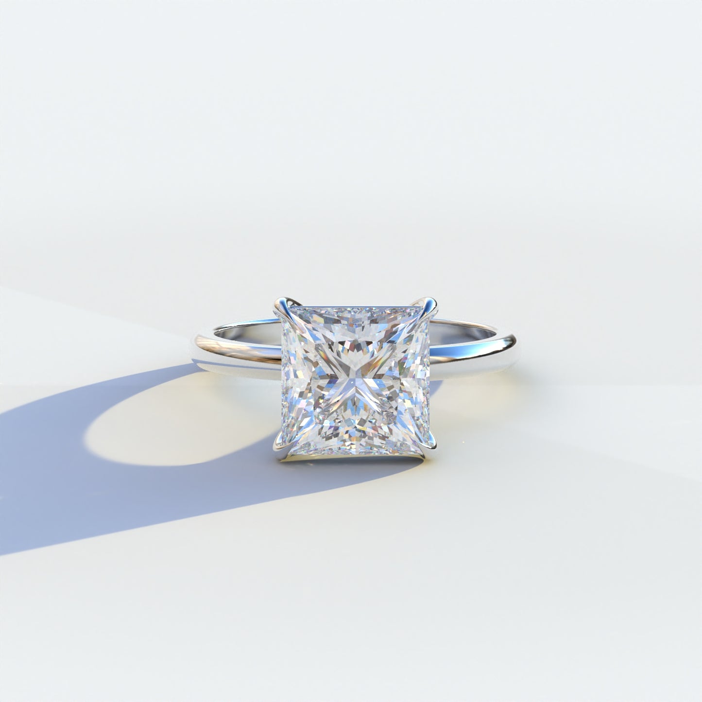 2.5 Carat E VVS Princess Cut Solitaire Lab Diamond Ring	