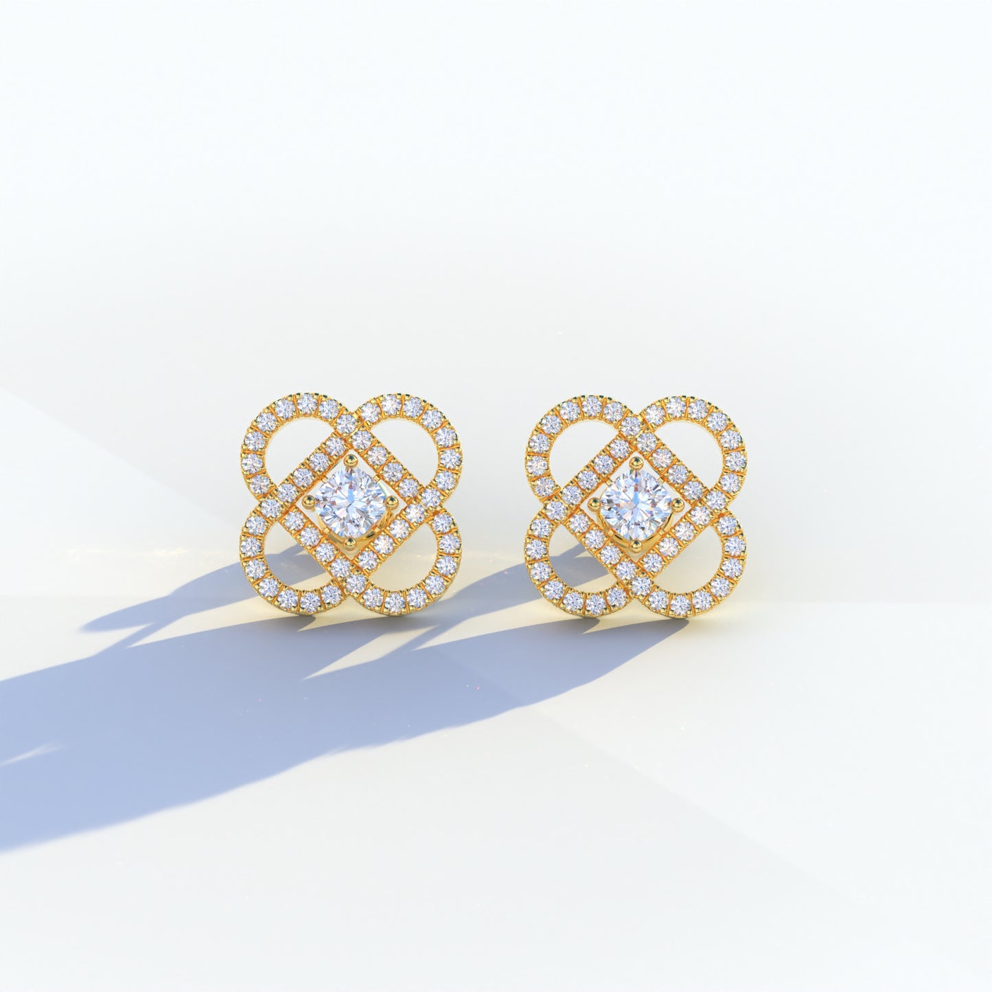 Round Cut Lab Diamond Stud Earrings - Hanri Daussi