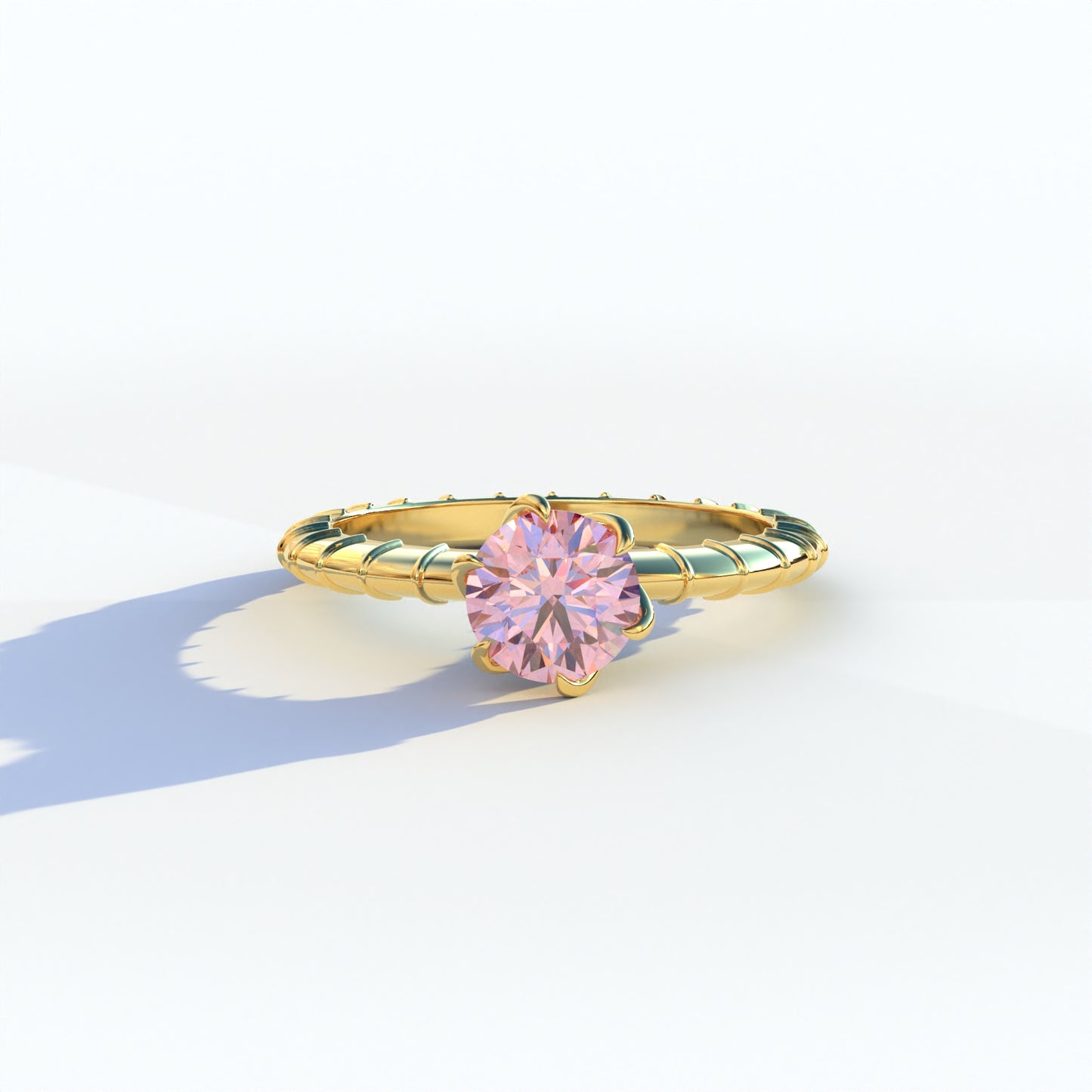 1 Carat Pink Round Cut Lab Diamond Ring - Hyper Glam