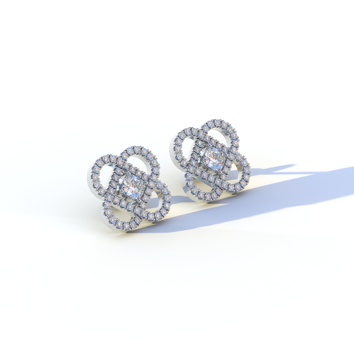 Round Cut Lab Diamond Stud Earrings - Hanri Daussi