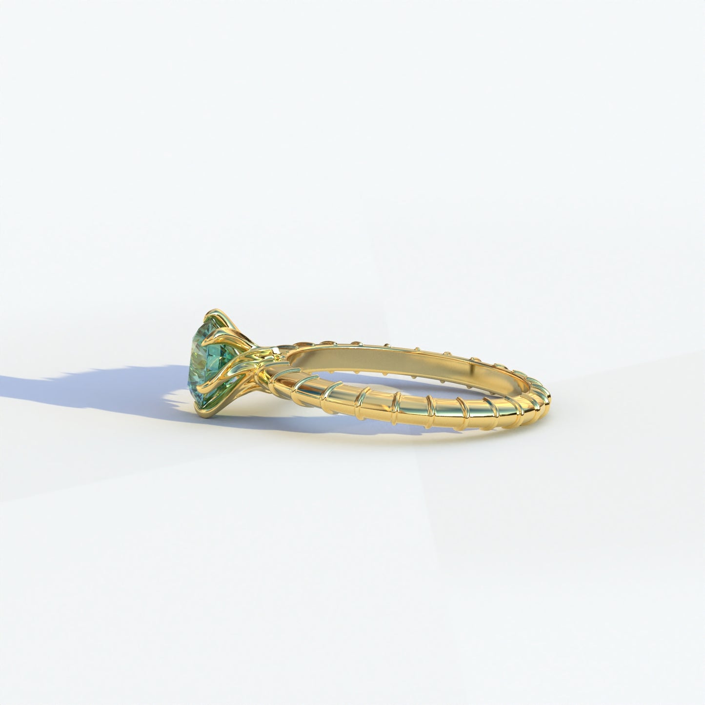 1 Carat Green Round Cut Lab Diamond Ring - Hyper Glam