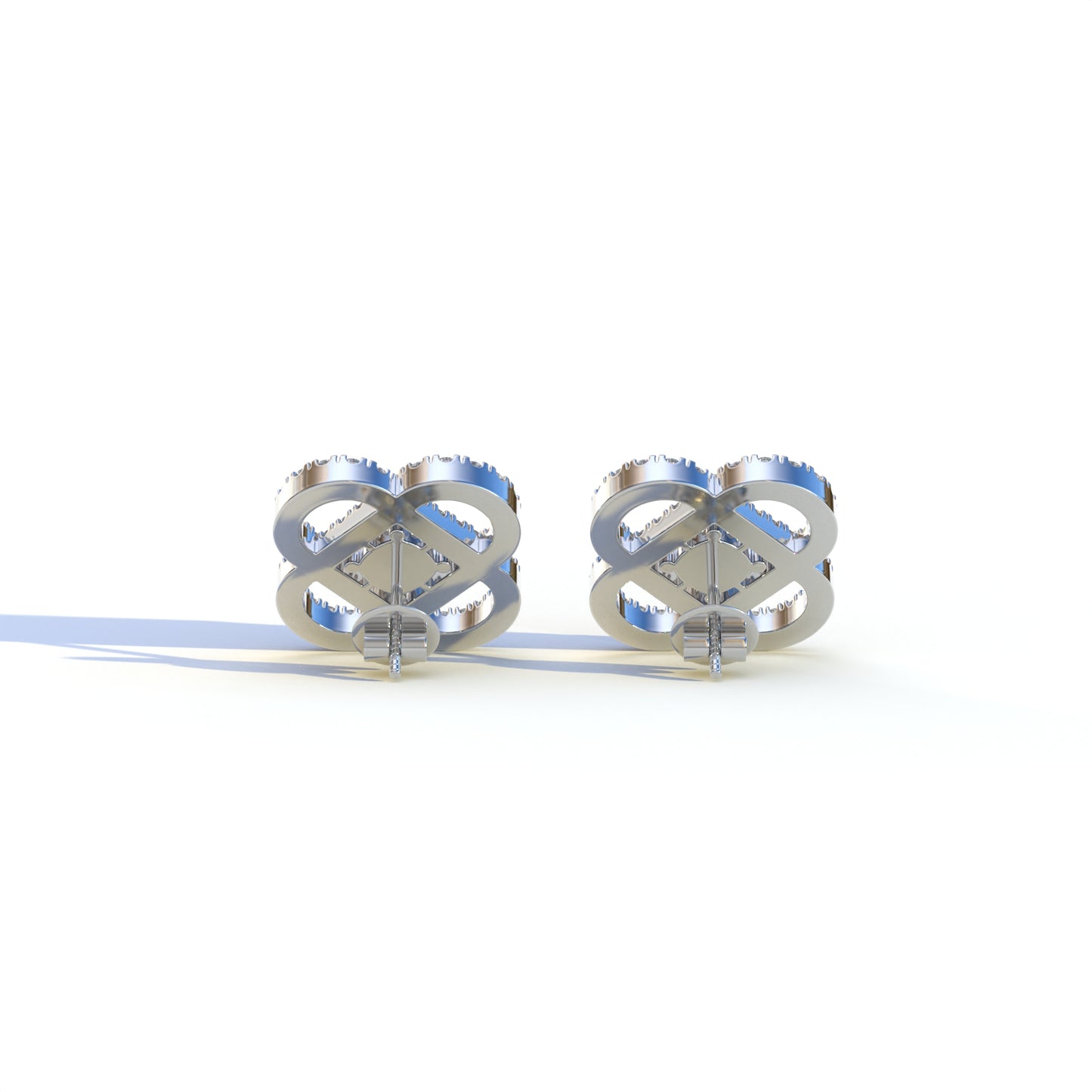 Pink Round Cut Lab Diamond Stud Earrings - Hanri Daussi