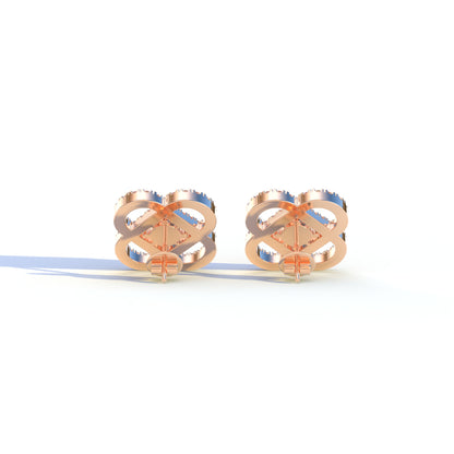 Round Cut Lab Diamond Stud Earrings - Hanri Daussi