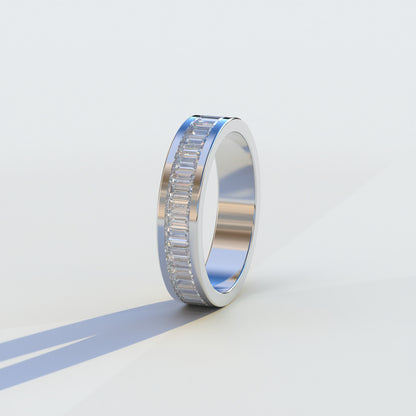 Prächtig - Emerald Cut Full Eternity Diamond Band | Channel Setting