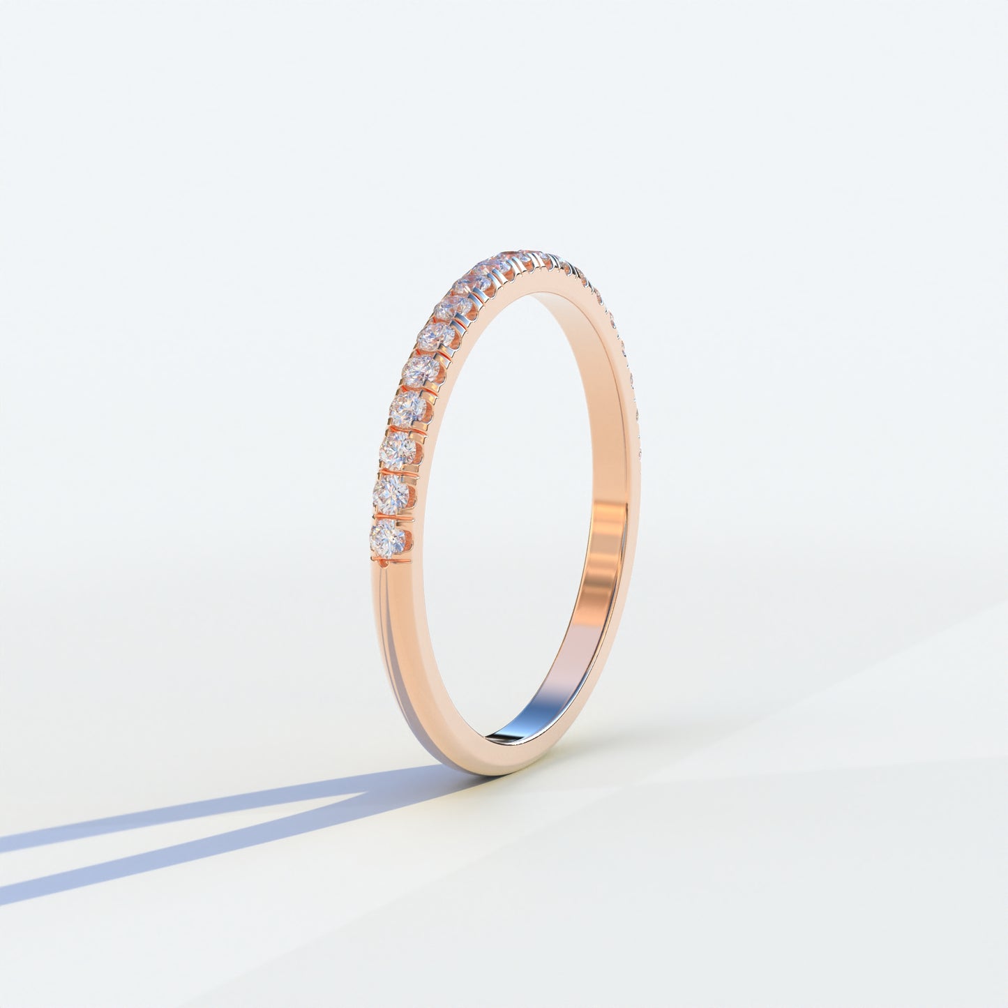 Eternity - Colorless Round Cut Lab Diamond Eternity Ring| Pave Setting | Half Eternity Wedding Band