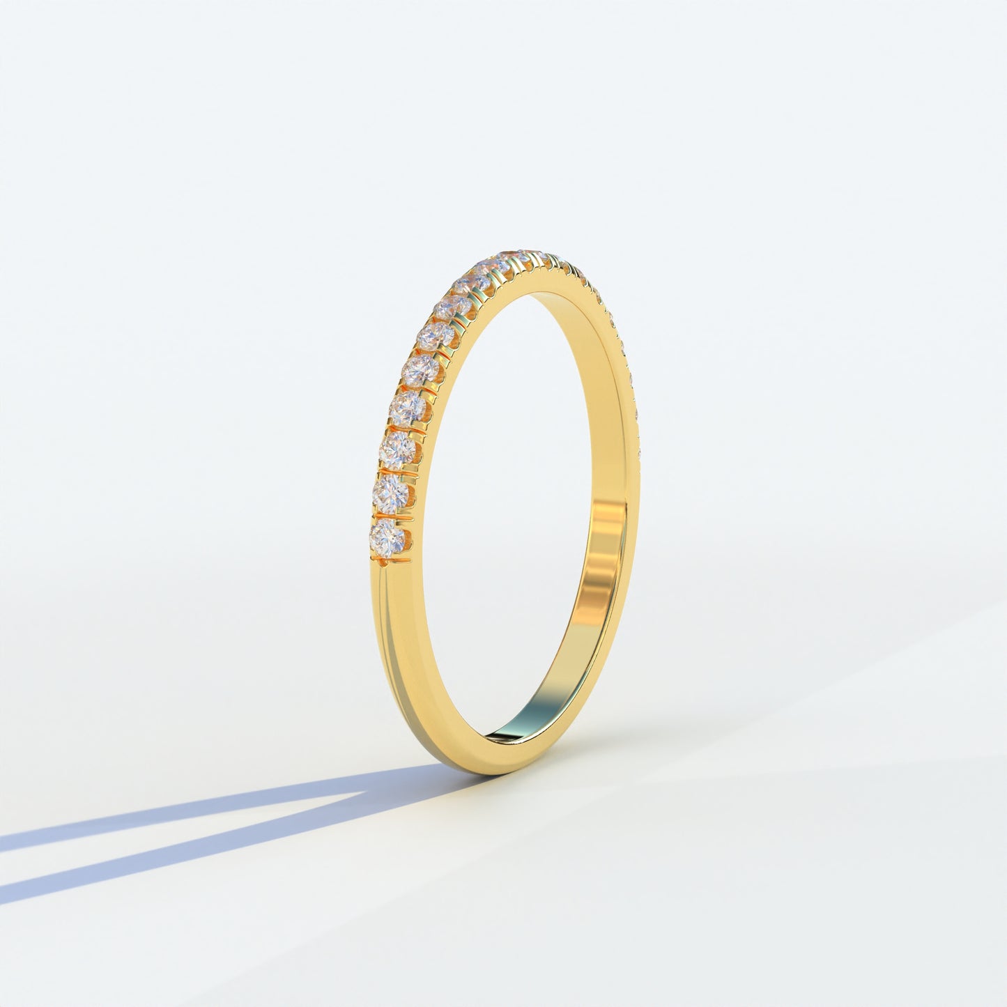 Eternity - Colorless Round Cut Lab Diamond Eternity Ring| Pave Setting | Half Eternity Wedding Band