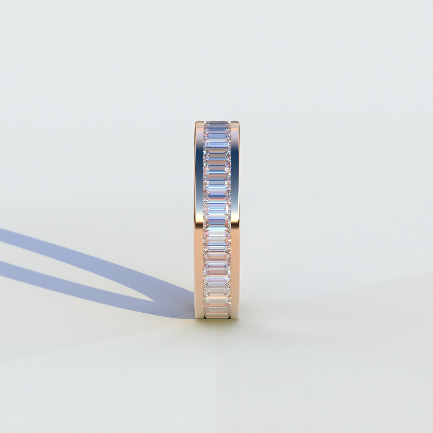 Prächtig - Emerald Cut Full Eternity Diamond Band | Channel Setting