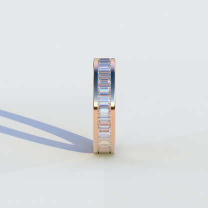 Prächtig - Emerald Cut Full Eternity Diamond Band | Channel Setting