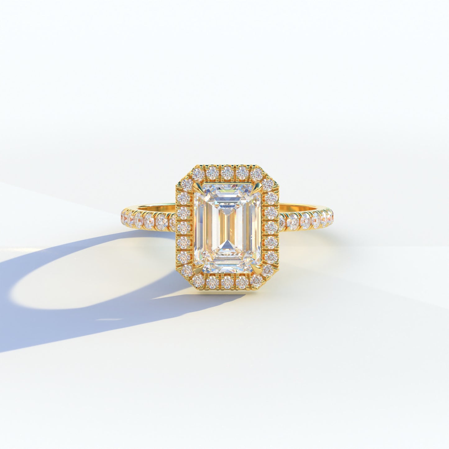 3 Ct E/VVS Emerald Cut Lab Diamond Ring - Viola