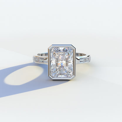 3 Ct E/VVS Radiant Cut Lab Diamond Ring - Olympia