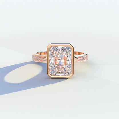 3 Ct E/VVS Radiant Cut Lab Diamond Ring - Olympia