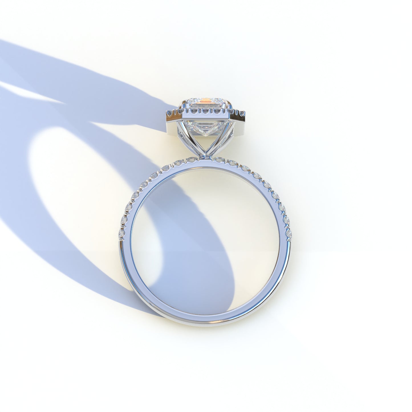 3 Ct E/VVS Emerald Cut Lab Diamond Ring - Viola