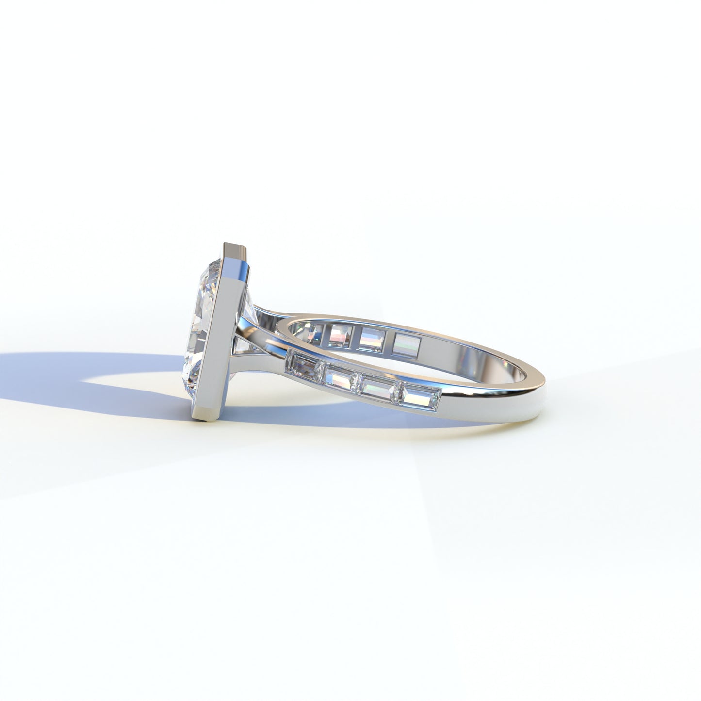 3 Ct E/VVS Radiant Cut Lab Diamond Ring - Olympia