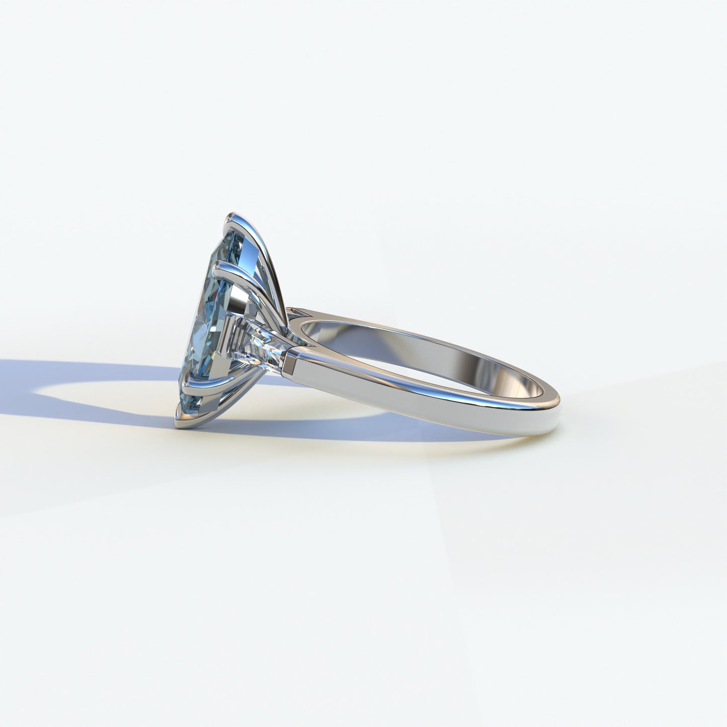 2 Carat Blue Marquise Cut Multi Stone Lab Diamond Ring - Molto Bello