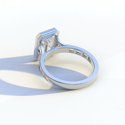 3 Ct E/VVS Radiant Cut Lab Diamond Ring - Olympia