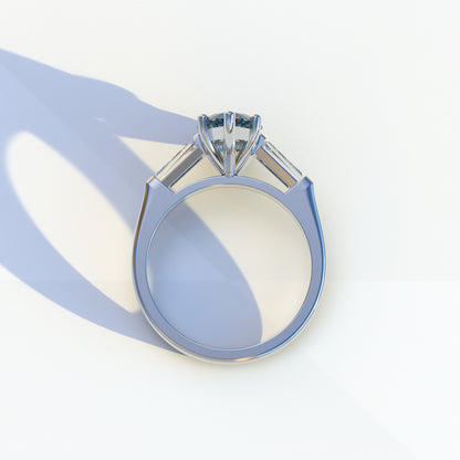 2 Carat Blue Marquise Cut Multi Stone Lab Diamond Ring - Molto Bello