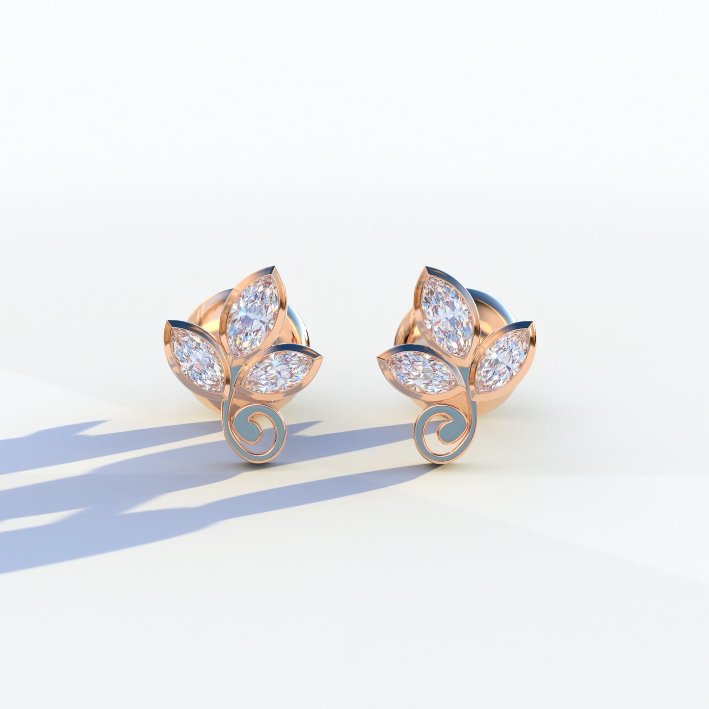 Le Petite - Marquise Cut Lab Diamond Stud Earrings | Attractive Bezel Setting