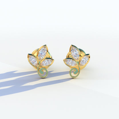 Le Petite - Marquise Cut Lab Diamond Stud Earrings | Attractive Bezel Setting