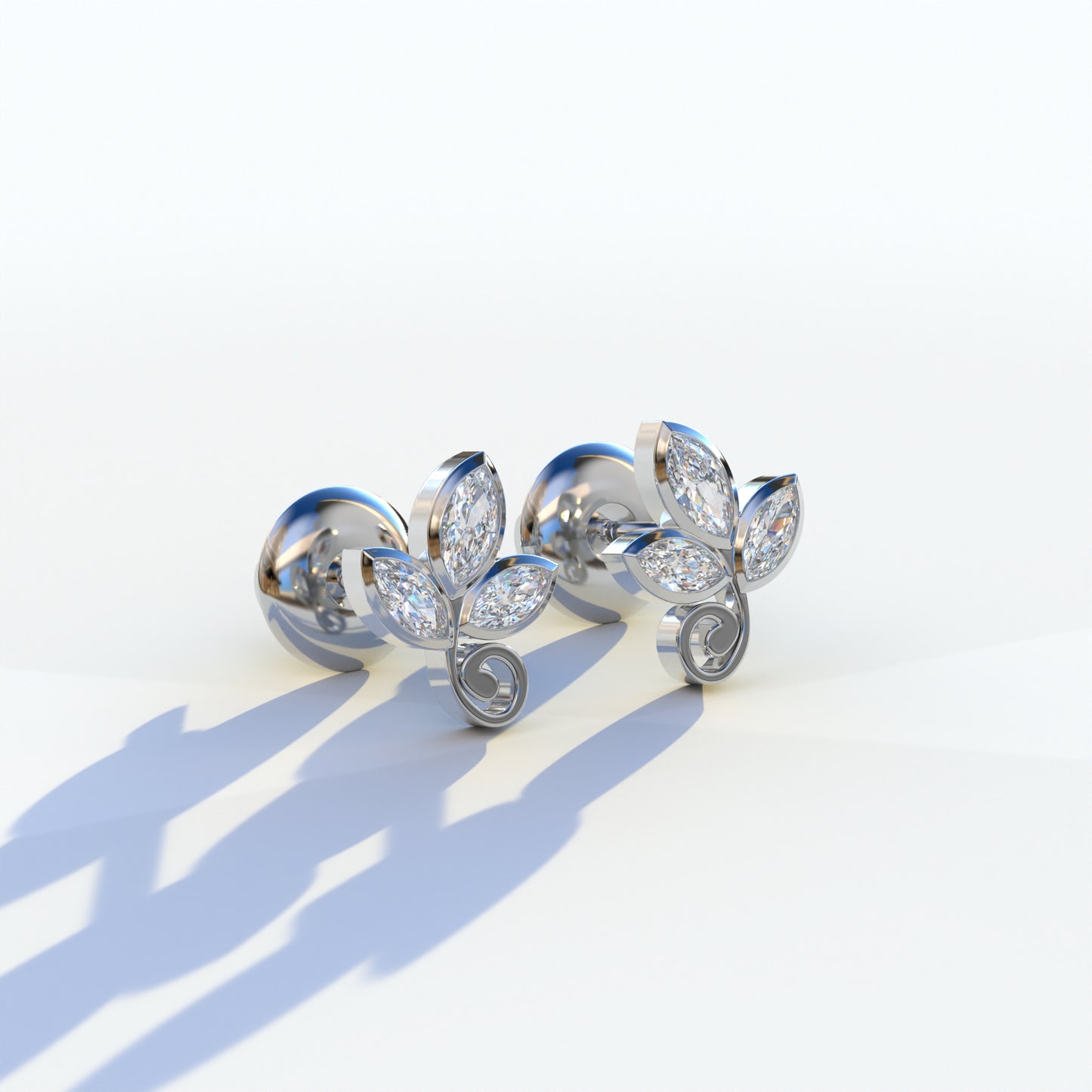 Le Petite - Marquise Cut Lab Diamond Stud Earrings | Attractive Bezel Setting