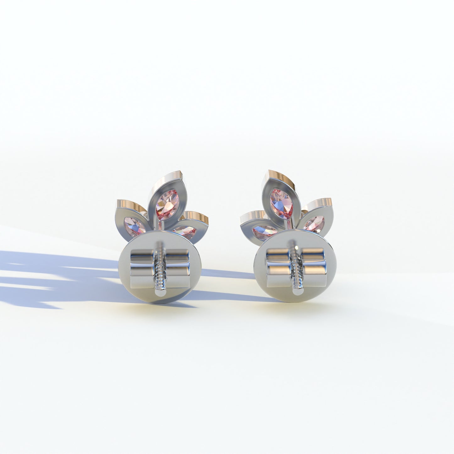 Le Petite - Marquise Pink Lab Diamond Stud Earrings | Attractive Bezel Setting