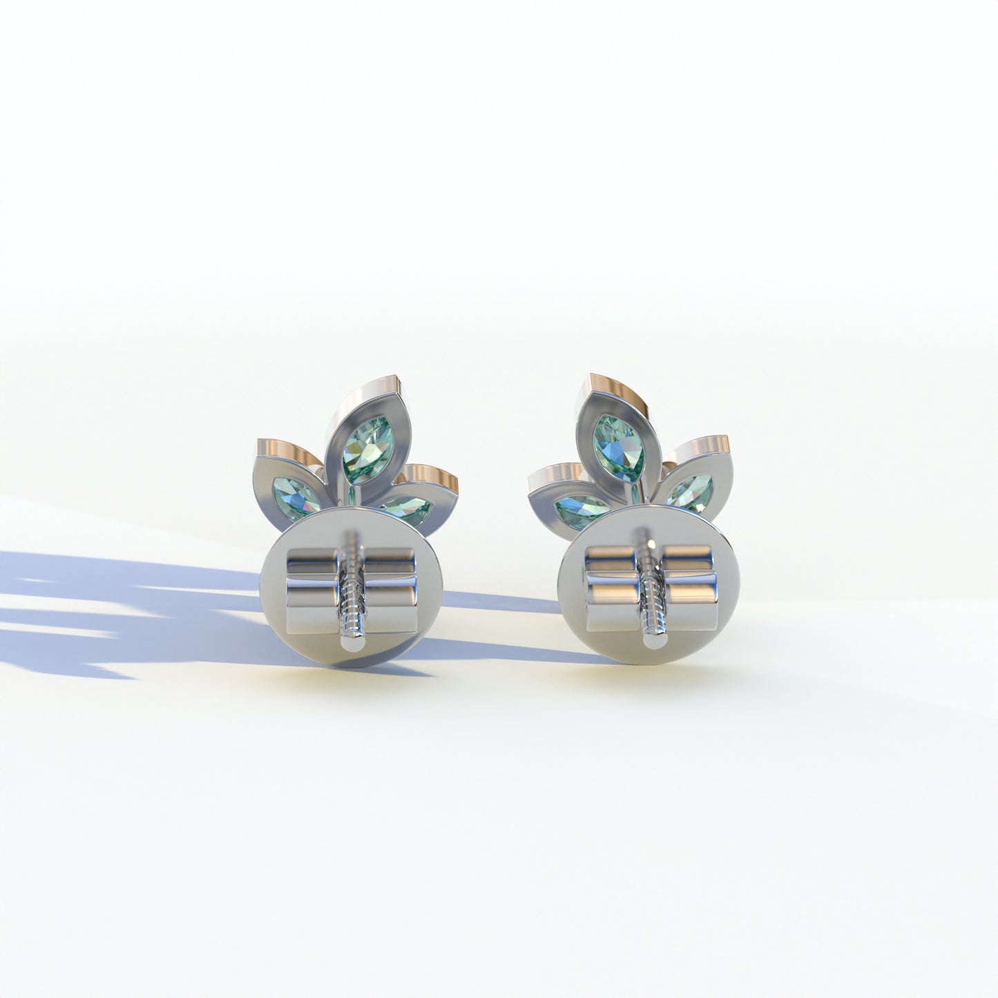 Le Petite - Marquise Green Lab Diamond Stud Earrings | Attractive Bezel Setting