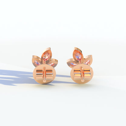 Le Petite - Marquise Pink Lab Diamond Stud Earrings | Attractive Bezel Setting