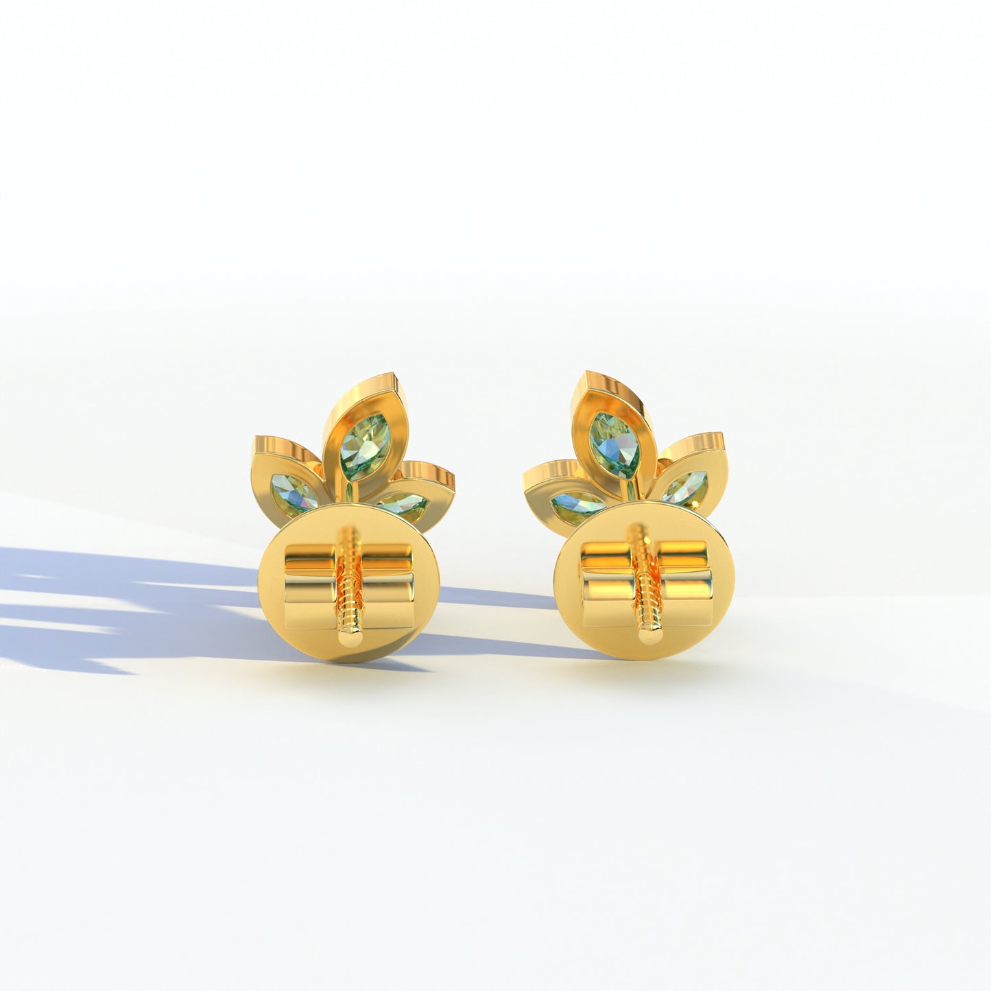 Le Petite - Marquise Green Lab Diamond Stud Earrings | Attractive Bezel Setting