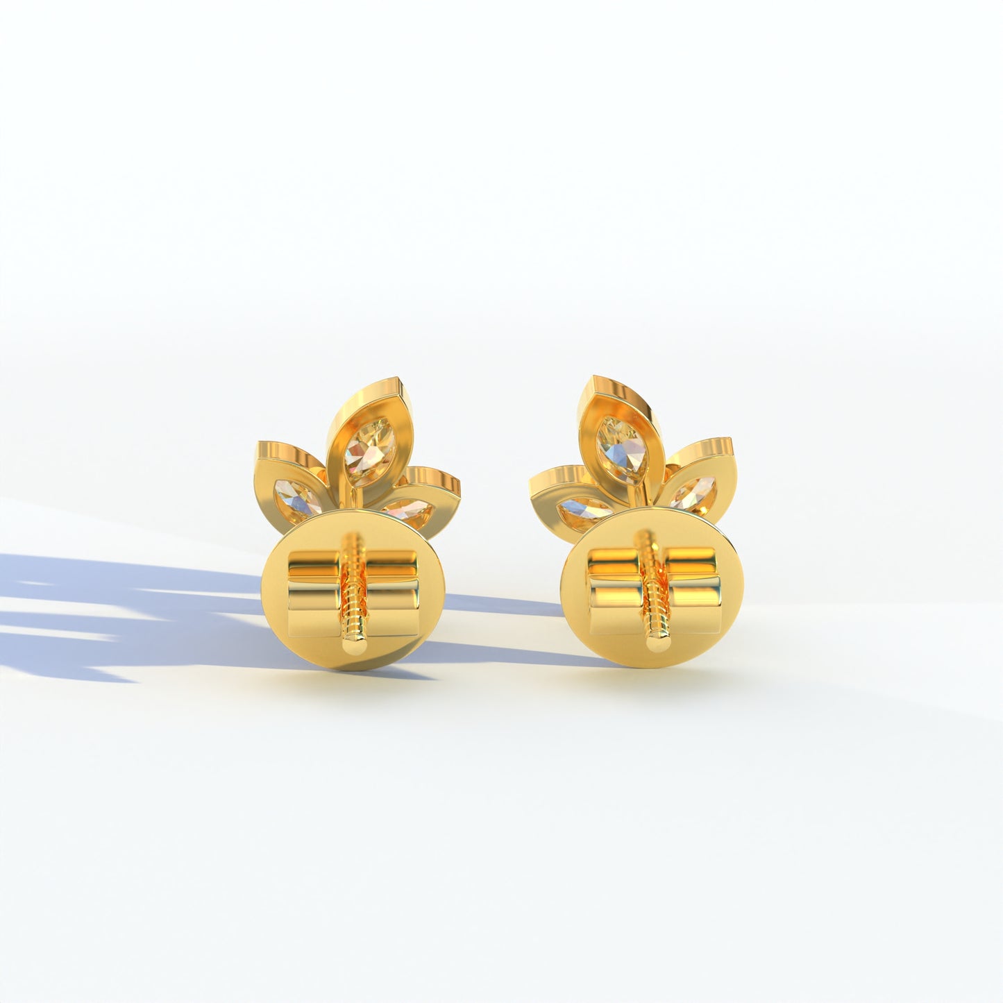 Le Petite - Marquise Yellow Lab Diamond Stud Earrings | Attractive Bezel Setting