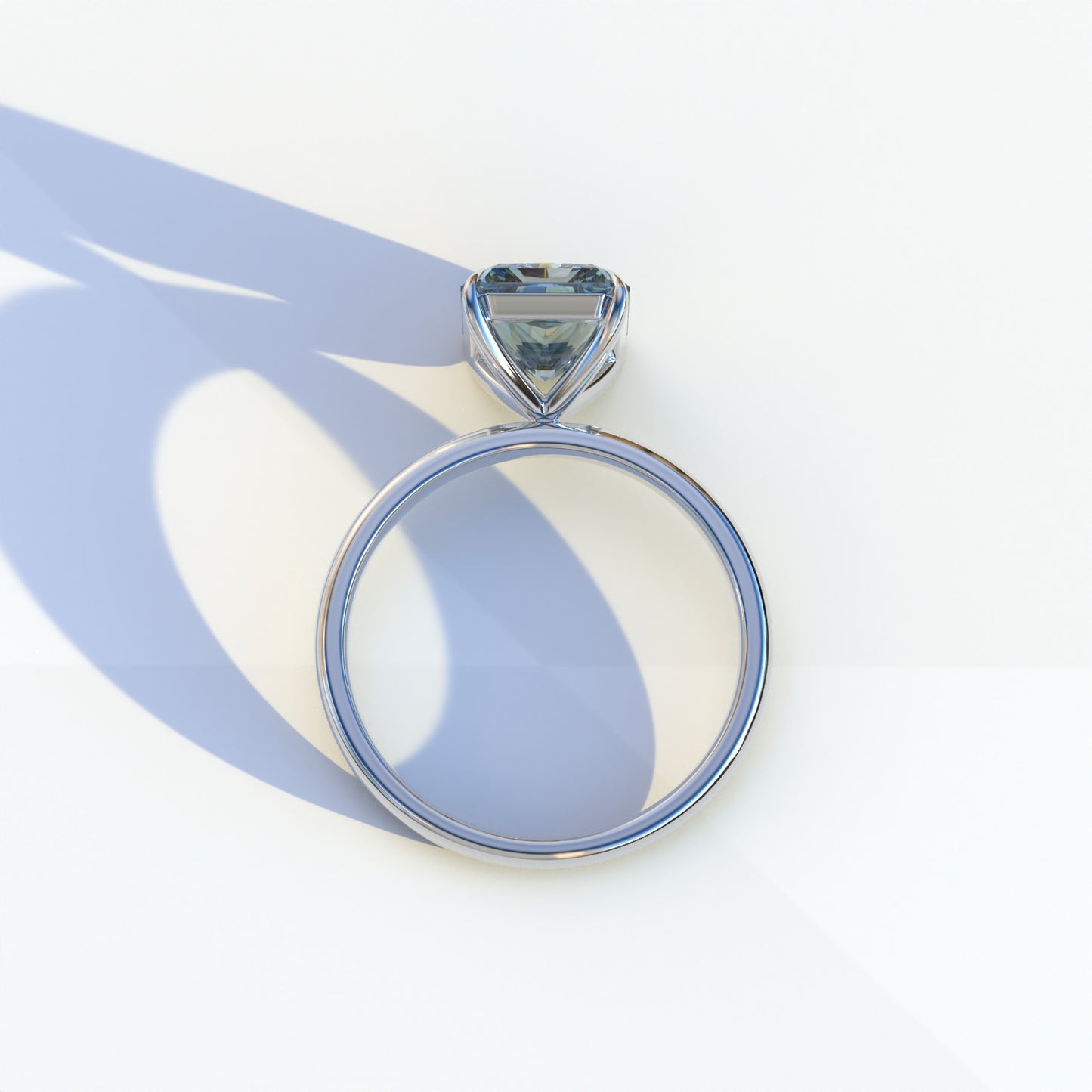 3 Carat Blue Radiant Cut Solitaire Lab Diamond Ring - Papilia