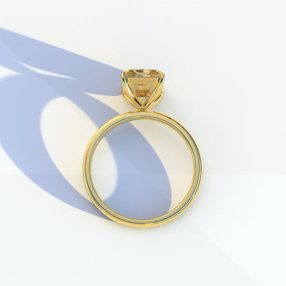 3 Carat Yellow Radiant Cut Solitaire Lab Diamond Ring - Papilia