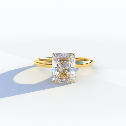 E-VVS 3 Carat Radiant Cut Solitaire Lab Diamond Ring - Papilia