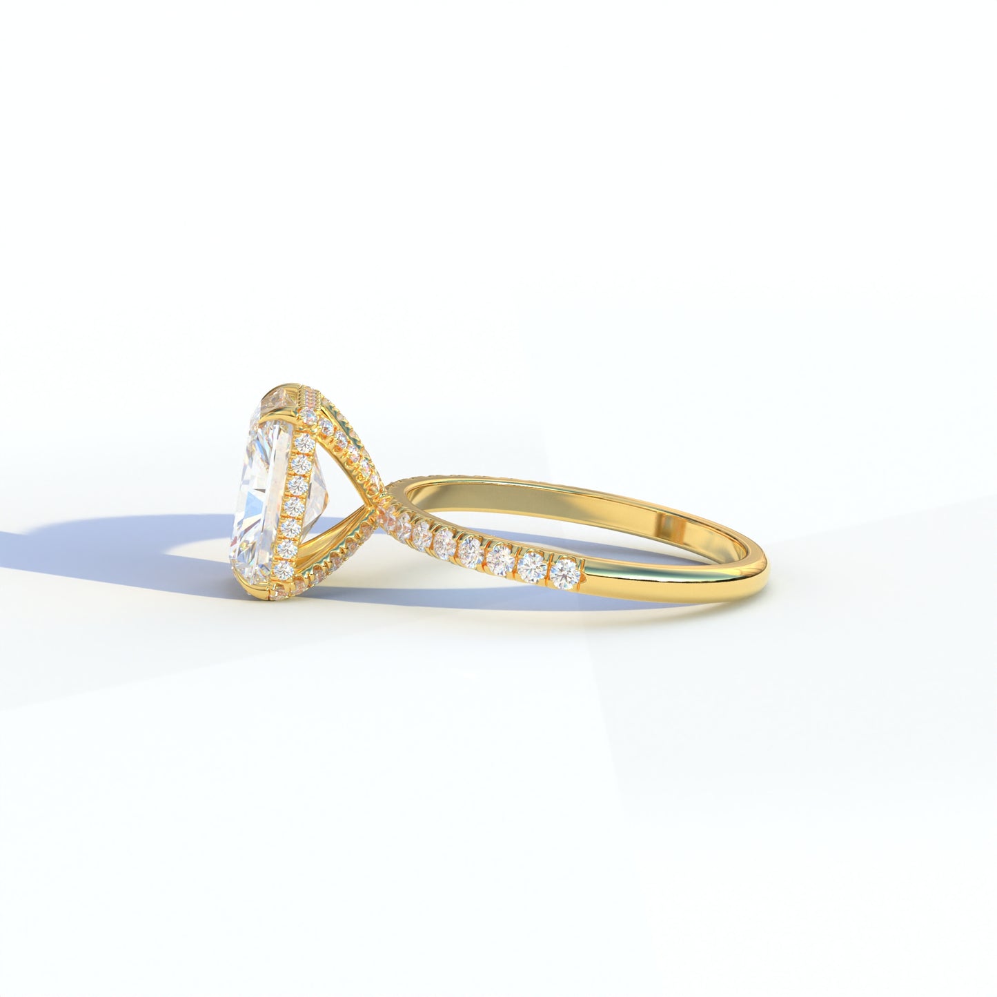 3 Ct E/VVS Radiant Cut Lab Diamond Ring -Monica