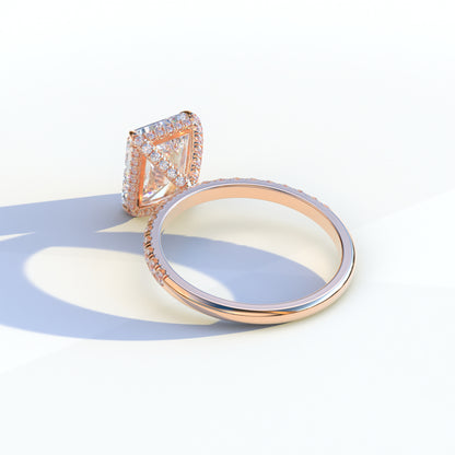 3 Ct E/VVS Radiant Cut Lab Diamond Ring -Monica