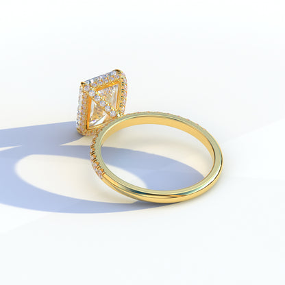 3 Ct E/VVS Radiant Cut Lab Diamond Ring -Monica