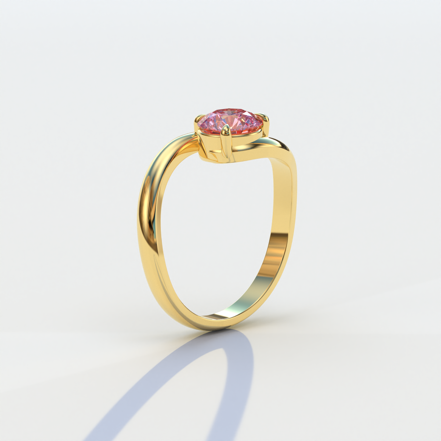 1.5 Carat Pink Round Cut Solitaire Lab Diamond Ring - Tauras