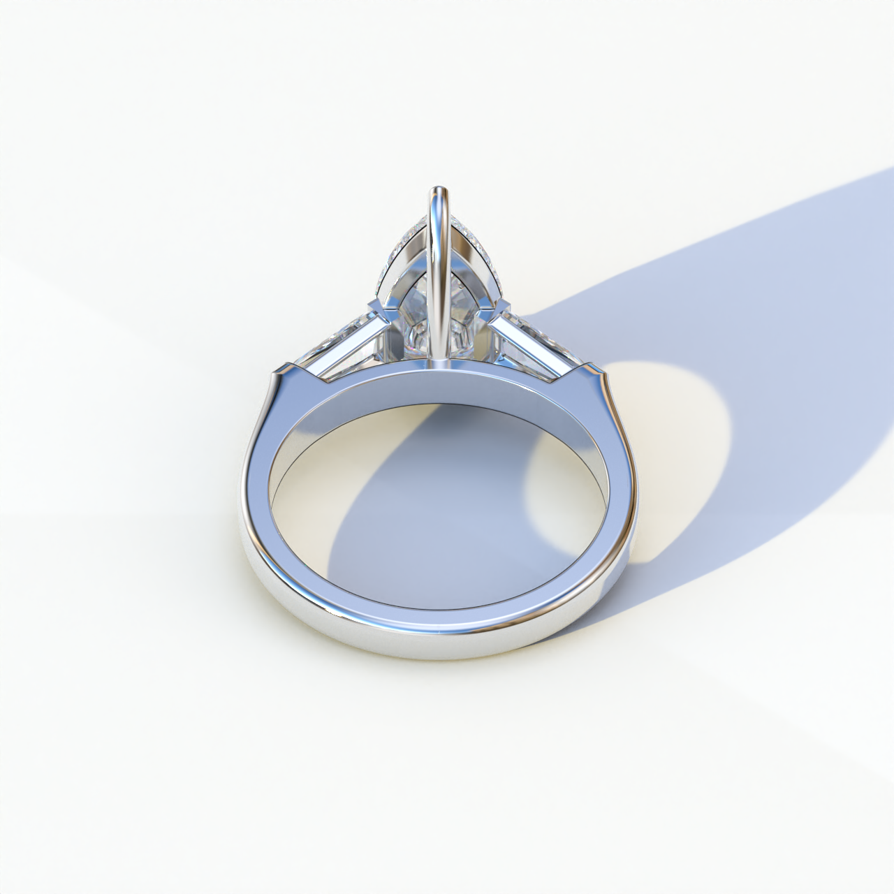 3 Carat Pear Cut Lab Diamond Ring in 3 Stone Design - Bella