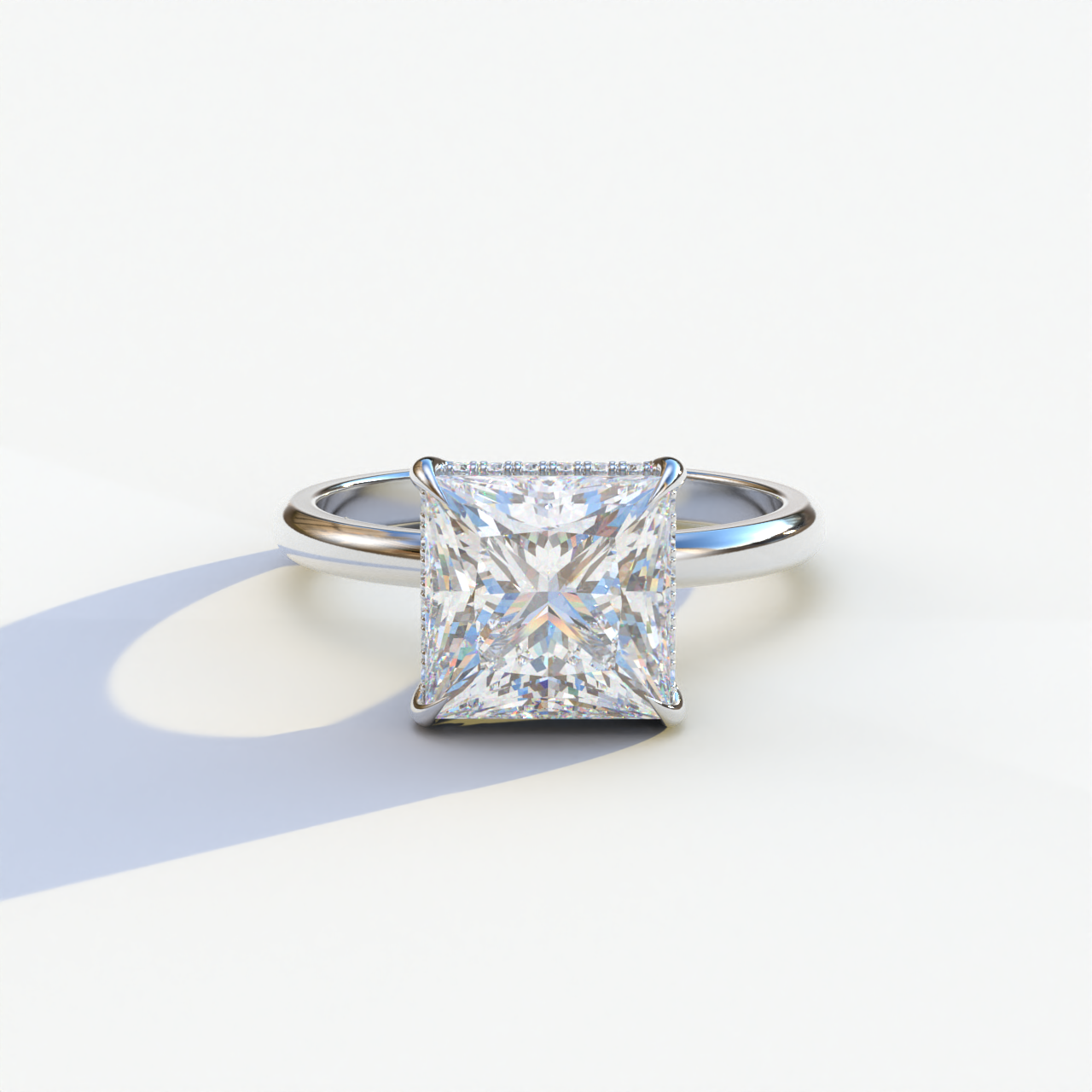 3 Carat Princess Cut Lab Grown Diamond Engagement Ring - Bellissimo