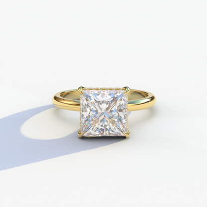 3 Carat Princess Cut Lab Grown Diamond Engagement Ring - Bellissimo