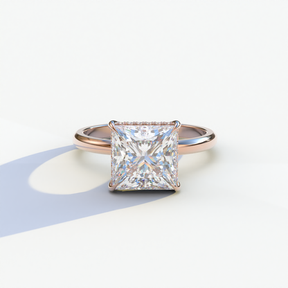 3 Carat Princess Cut Lab Grown Diamond Engagement Ring - Bellissimo