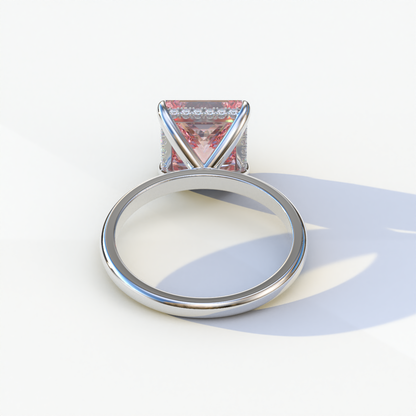 3 Carat Princess Cut Pink Lab Diamond Ring - Bellissimo