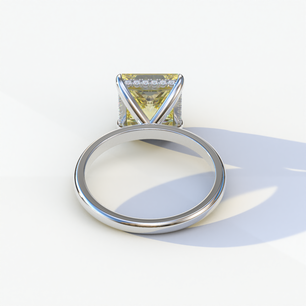 3 Carat Princess Cut Yellow Lab Diamond Ring - Bellissimo