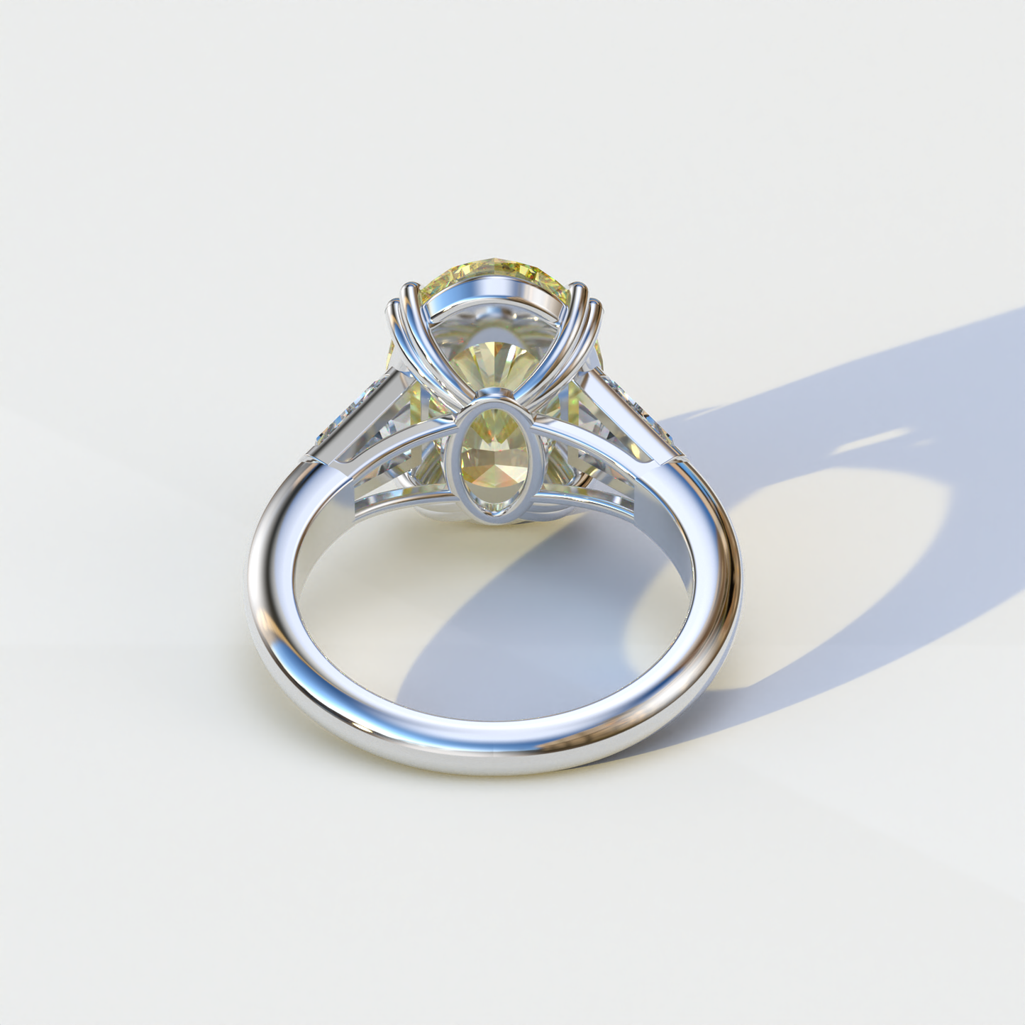 3 Carat Yellow Oval & Baguette Lab Diamond Ring - Persi