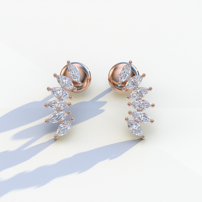 Angle Wings - Marquise Cut Diamond Stud Earrings