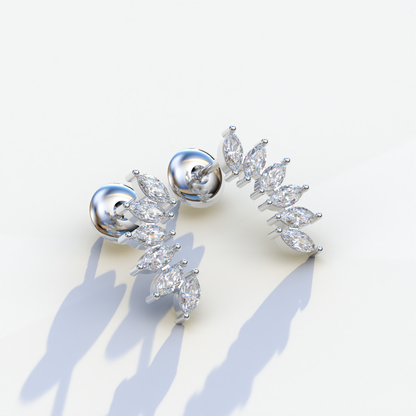 Angle Wings - Marquise Cut Diamond Stud Earrings