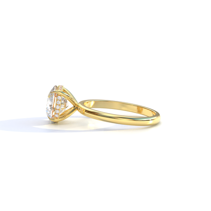 3 Carat E VVS Cushion Lab Diamond Hidden Halo Ring - Adore