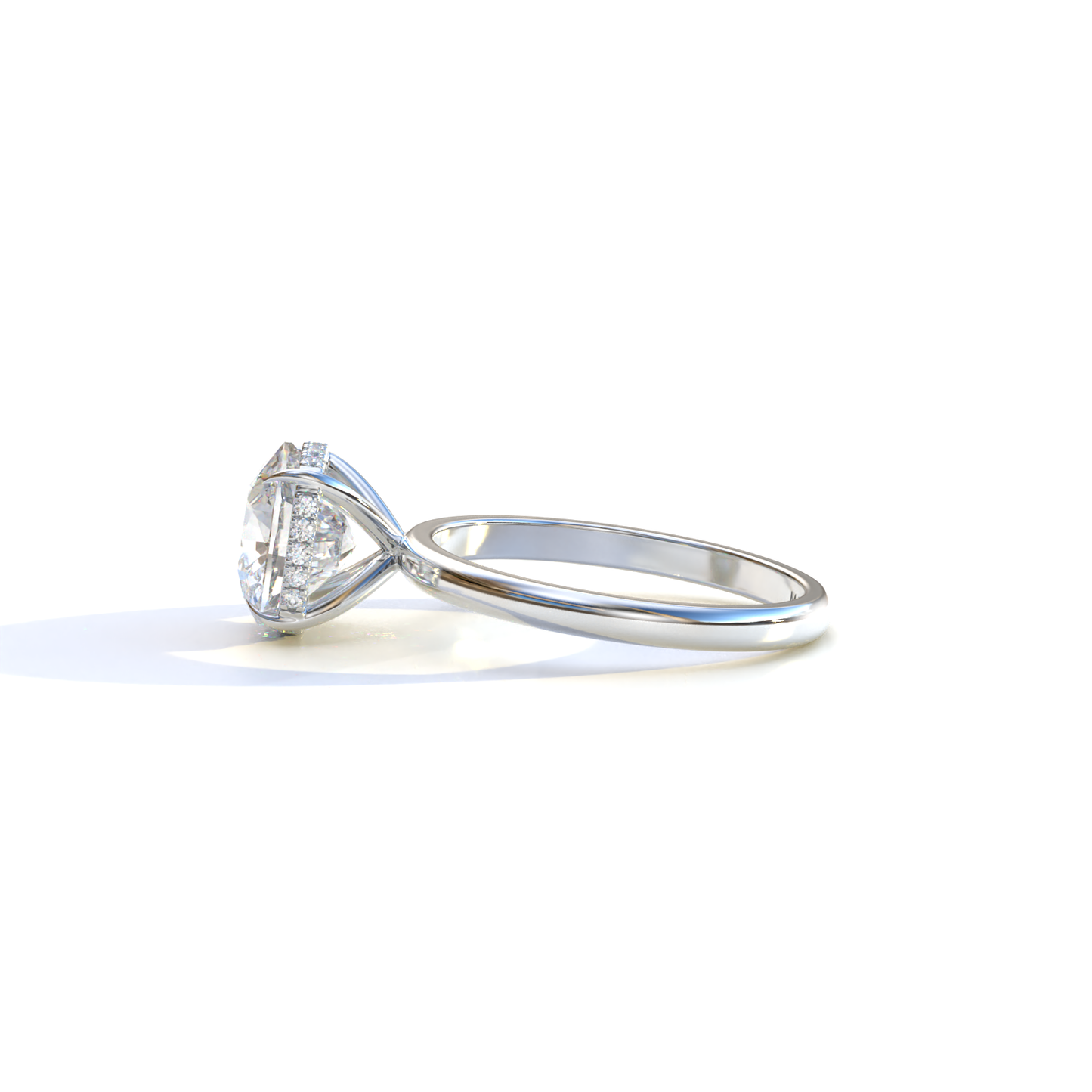 3 Carat E VVS Cushion Lab Diamond Hidden Halo Ring - Adore