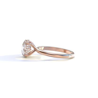 3 Carat E VVS Cushion Lab Diamond Hidden Halo Ring - Adore