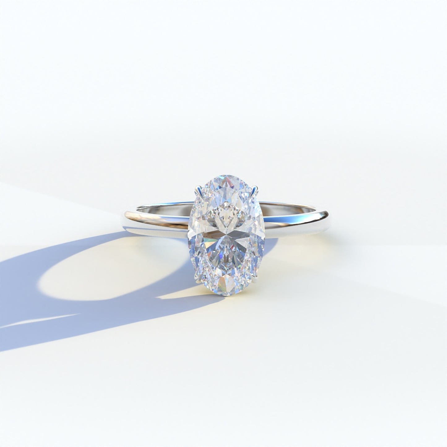 E VVS 2 Carat Oval Cut Solitaire Lab Diamond Ring	