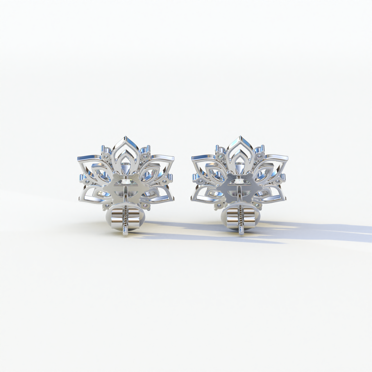 Daffodil - Colorless Round Cut Diamond Earrings| Beautiful Claw Prong Setting | Certified